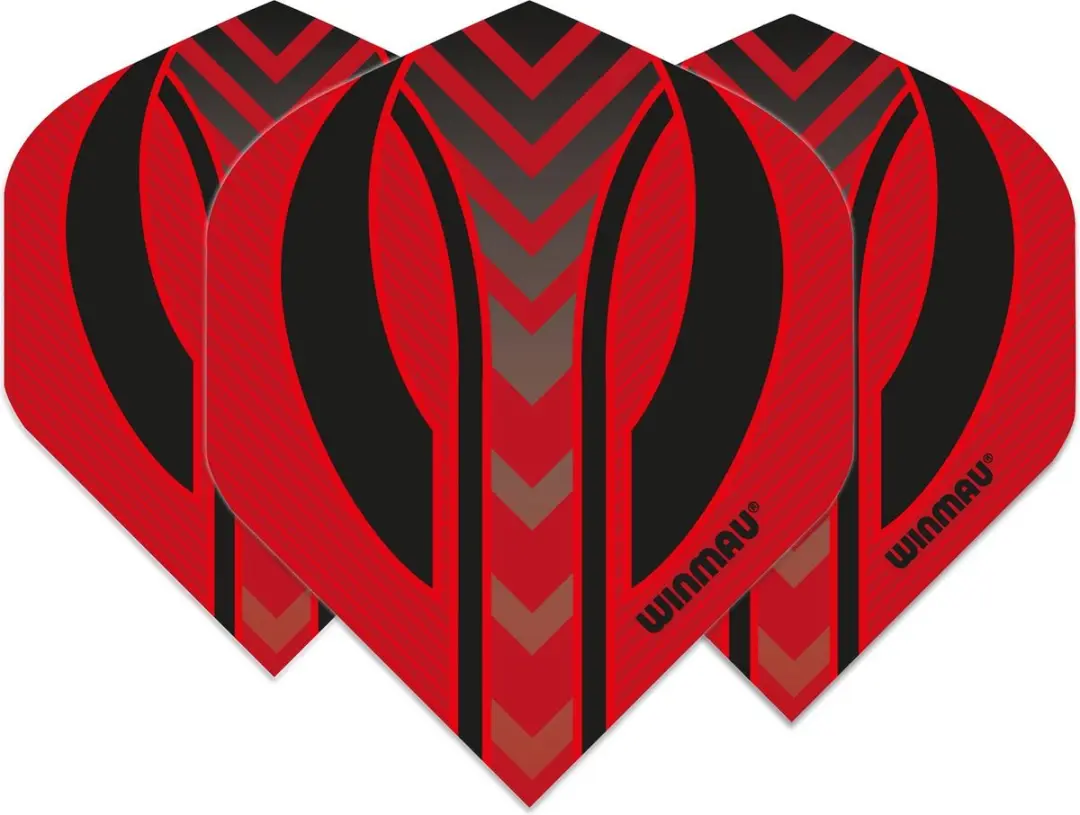 Winmau Mega Standaard Dartvluchten - 3 Stuks - Rood/Zwart