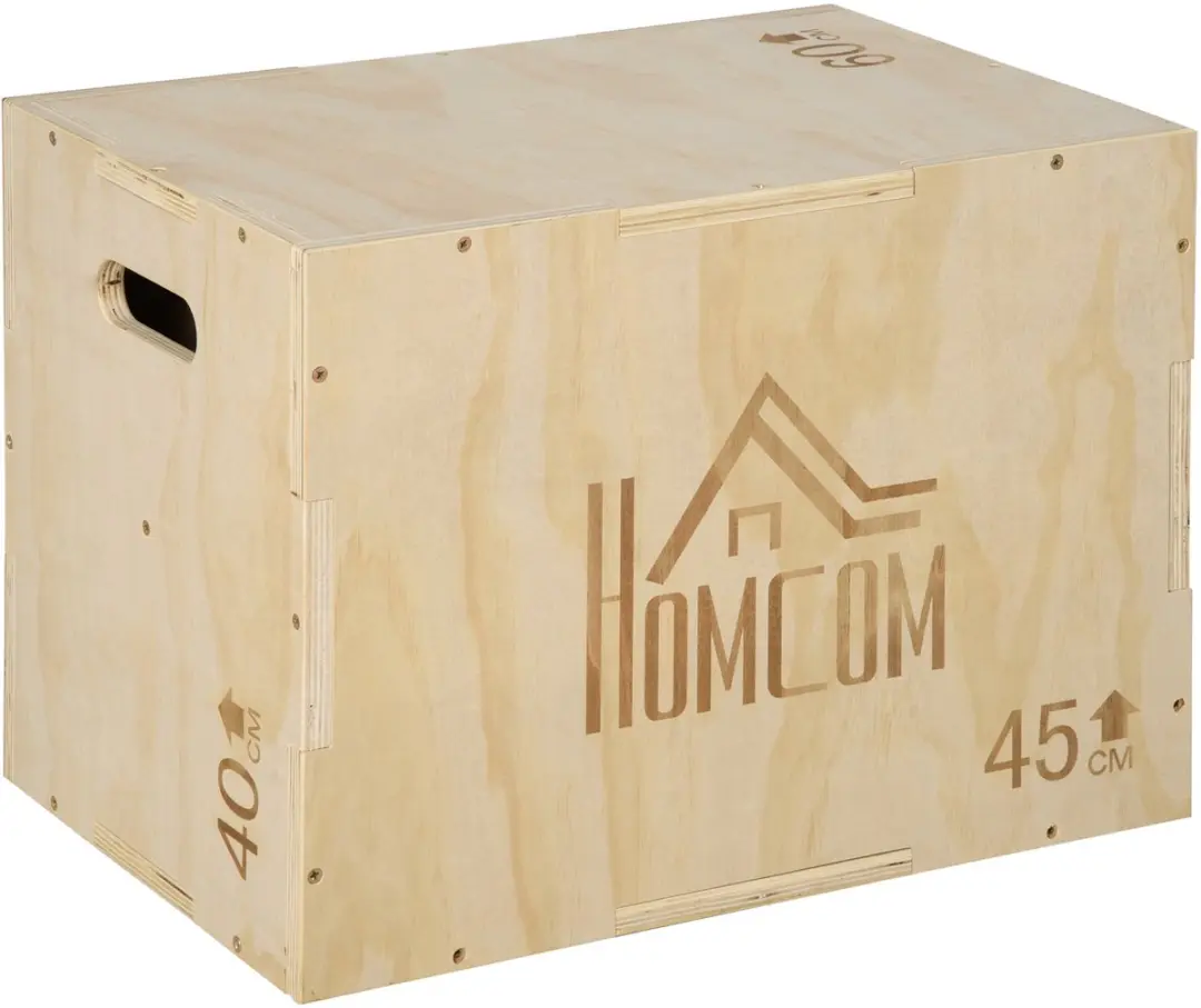 Homcom Jumping Box Natuurlijk hout 45x40x60cm
