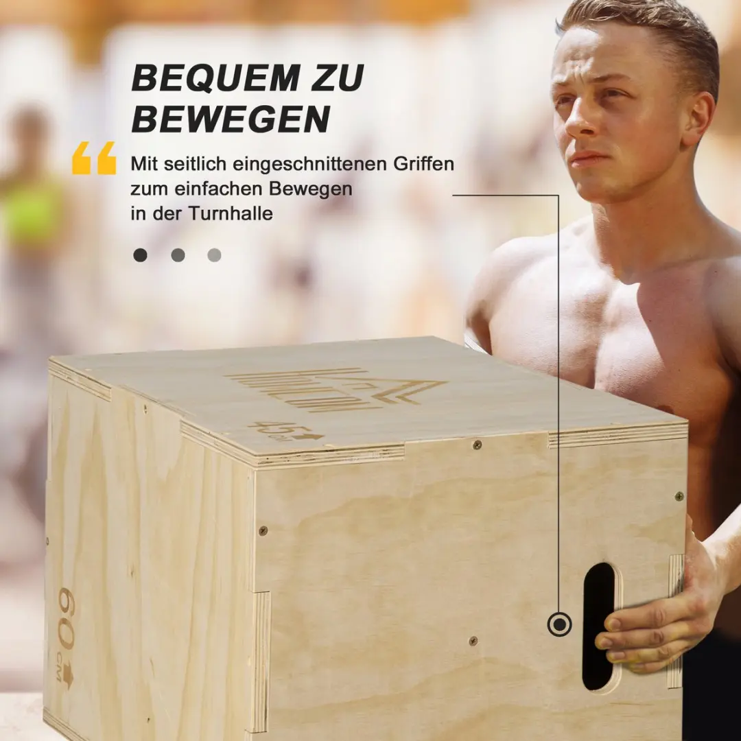 Homcom Jumping Box Natuurlijk hout 45x40x60cm