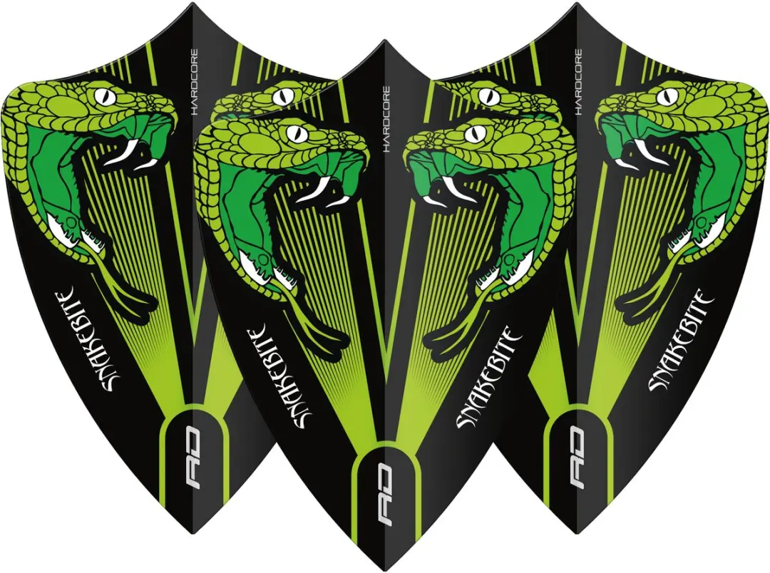 Red Dragon Peter Wright Hardcore Snakebite TF6798 Dart Flights - 3 Stuks - Transparant Groen