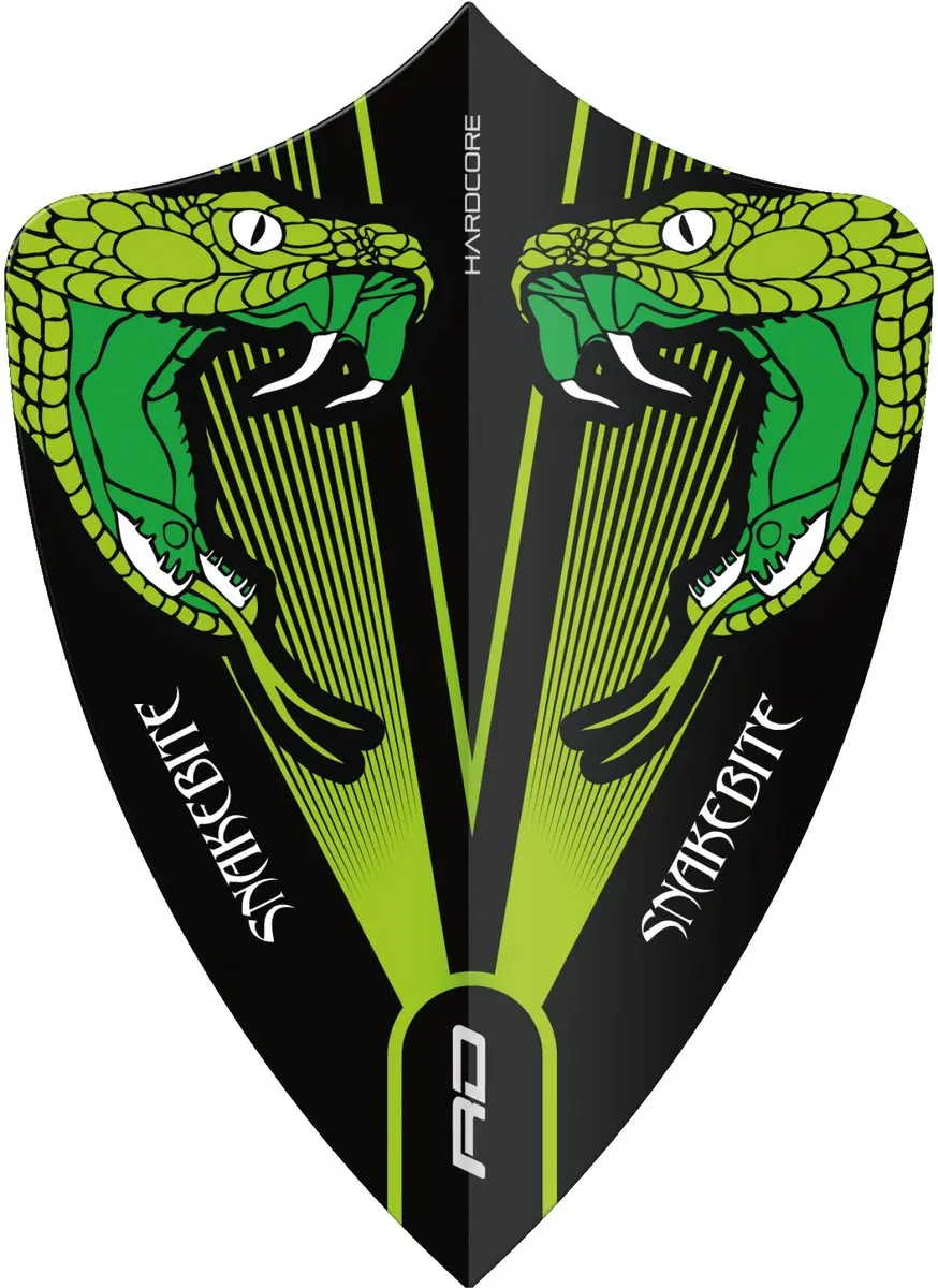 Red Dragon Peter Wright Hardcore Snakebite TF6798 Dart Flights - 3 Stuks - Transparant Groen