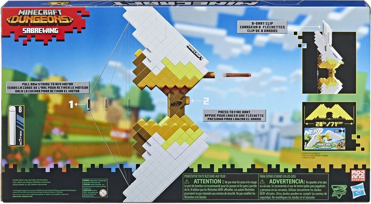 Nerf Minecraft Sabrewing Kruisboog - Wit - 4x AAA