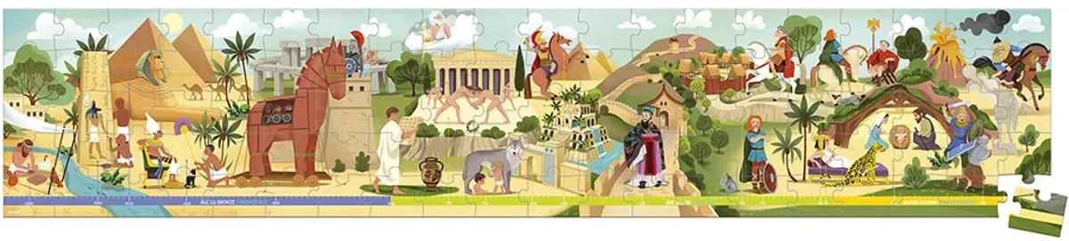 Janod Het Paard Van Troje Panorama Puzzel 100 Stuks - 6+ Jaar