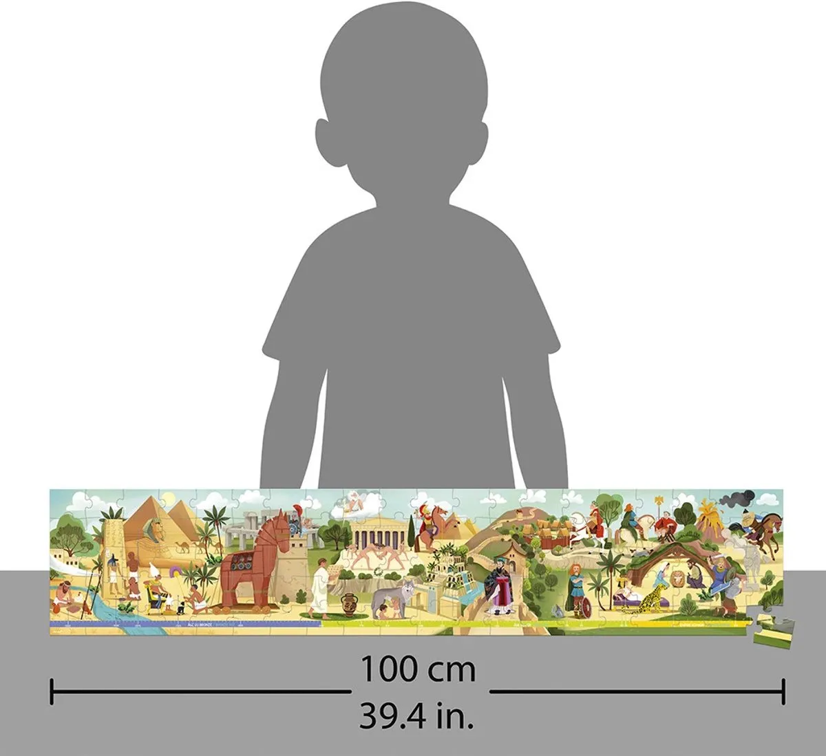 Janod Het Paard Van Troje Panorama Puzzel 100 Stuks - 6+ Jaar