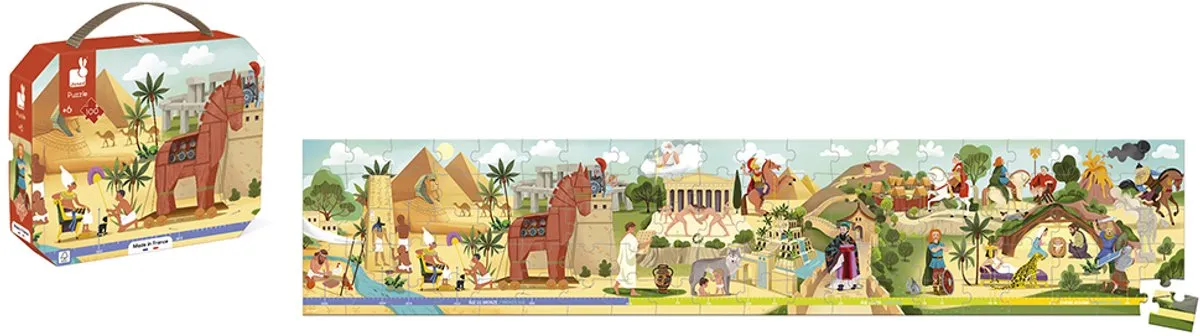 Janod Het Paard Van Troje Panorama Puzzel 100 Stuks - 6+ Jaar - afbeelding 6 van 6