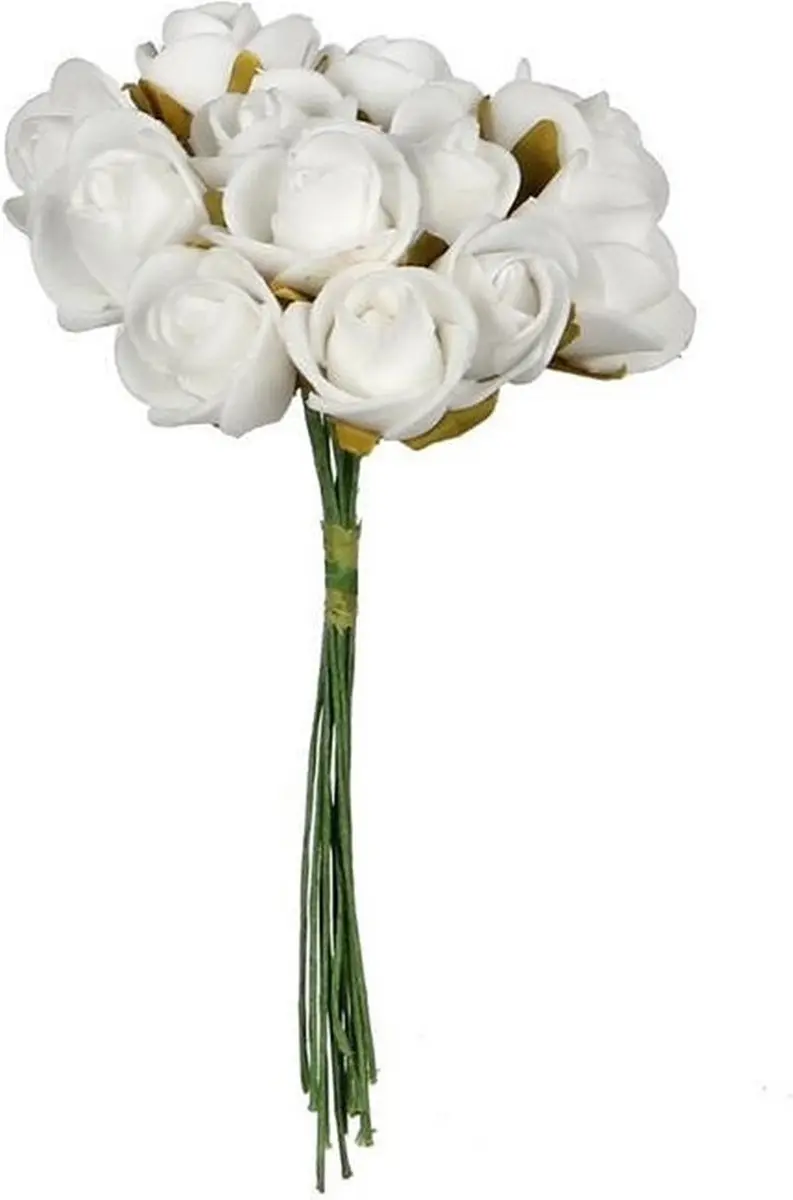 Ideas4Seasons Roosjes Foam Wit - 12 Stuks