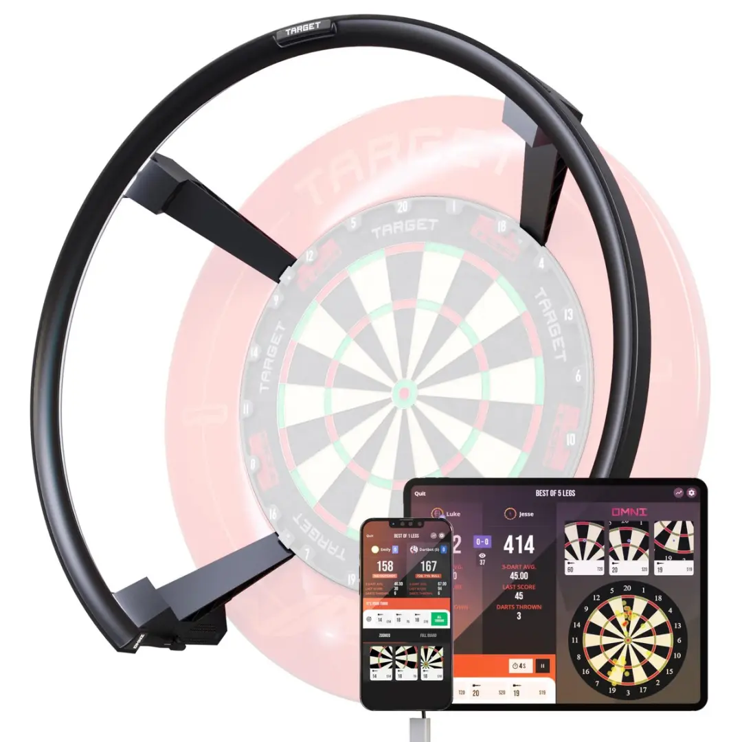 Target Omni Dartbord Auto Score Ring - 4 HD Camera's - Zwart
