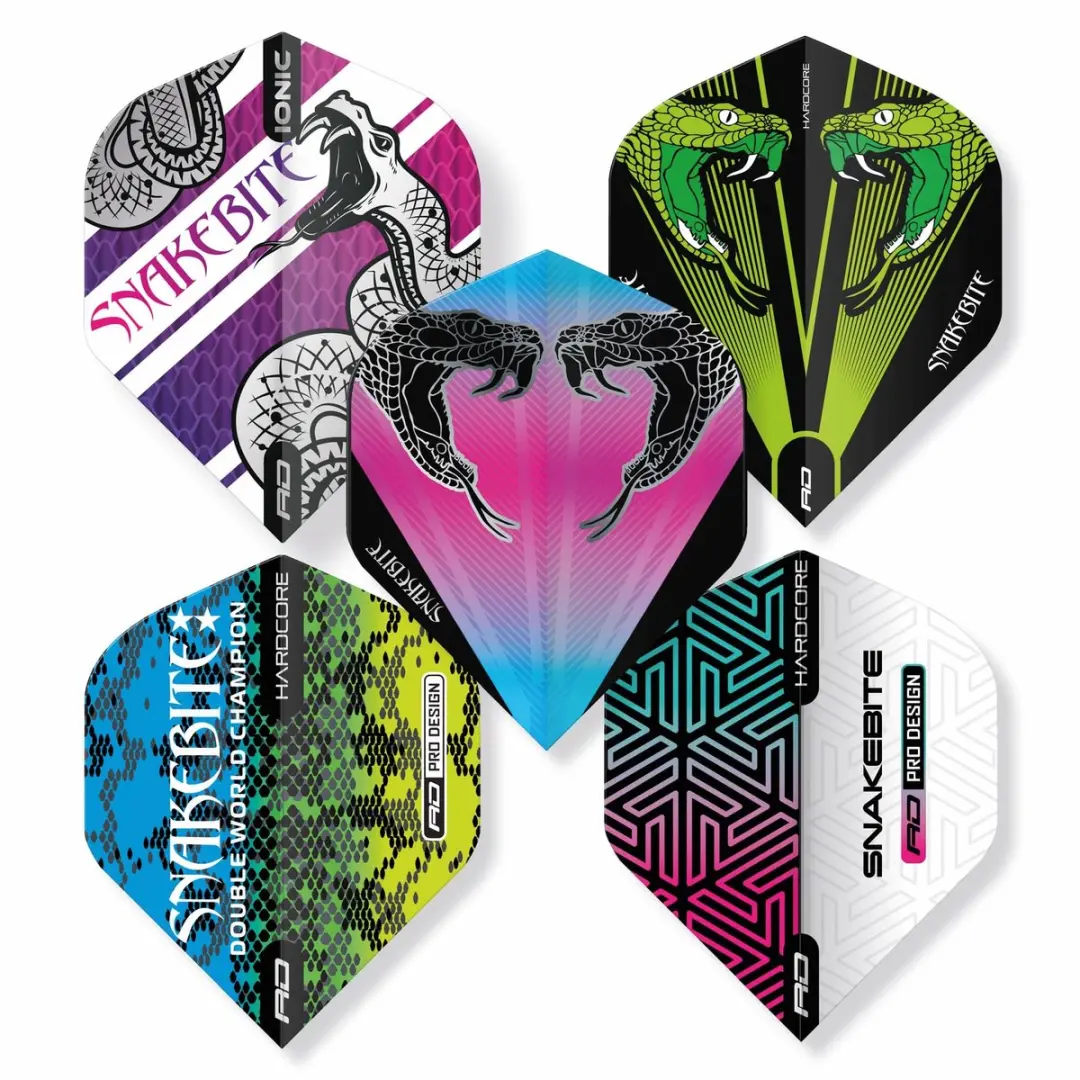 Red Dragon Snakebite Hardcore Flight Collection X0797 Dart Flights - 3 Stuks