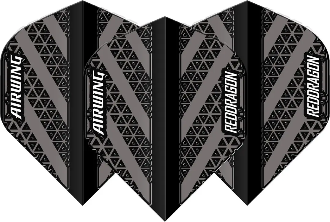 Red Dragon Airwing Dart Flights F6896 - 3 Stuks - Grijs/Zwart