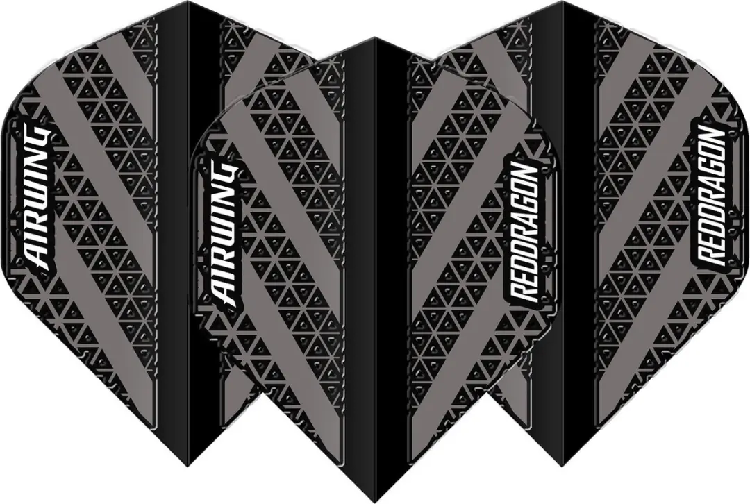 Red Dragon Airwing Dart Flights F6896 - 3 Stuks - Grijs/Zwart