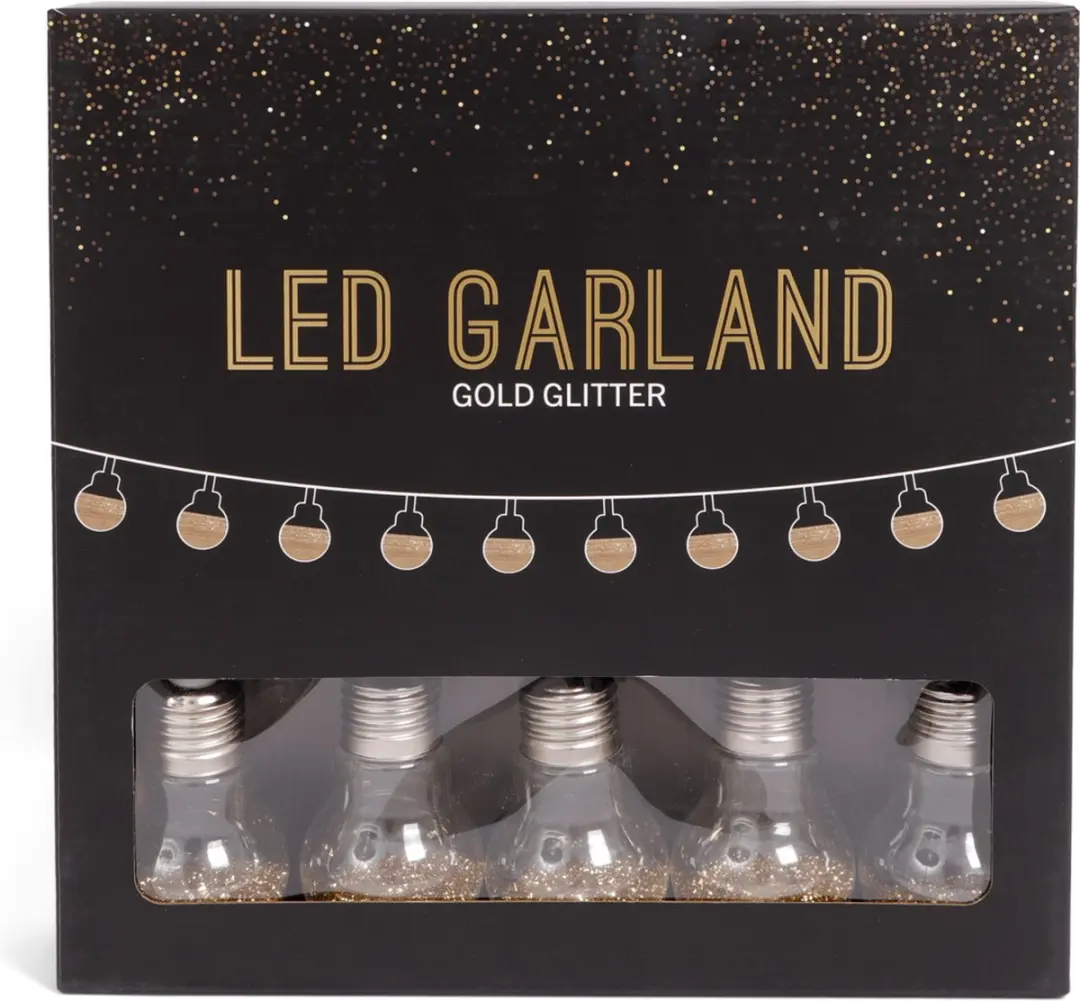 Senza LED Glitter Bollen Slinger - Goud
