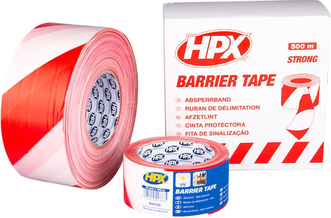 HPX Afzetlint Super Barrier 80mm x 500m - Rood/Wit