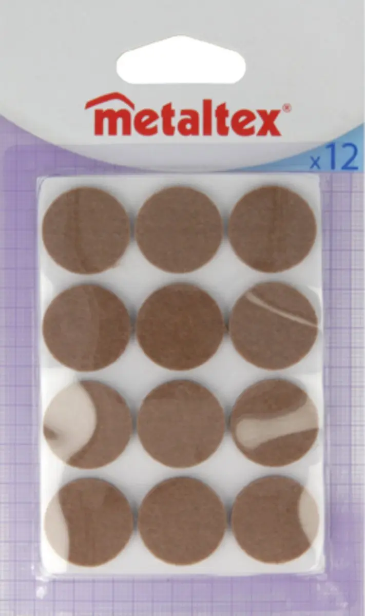 Metaltex Zelfklevende Viltjes 72 Stuks - Ø 22mm - Bruin
