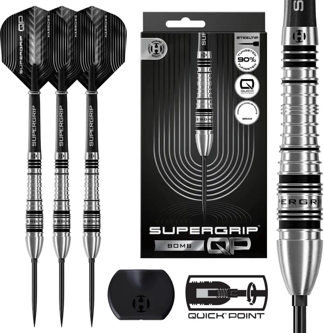 Harrows Supergrip Bomb Quick Point Dartpijlen 3 Stuks