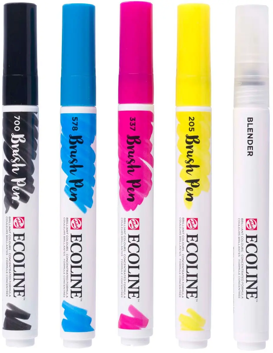 Ecoline Brush Pen Set - 5 Primaire Kleuren