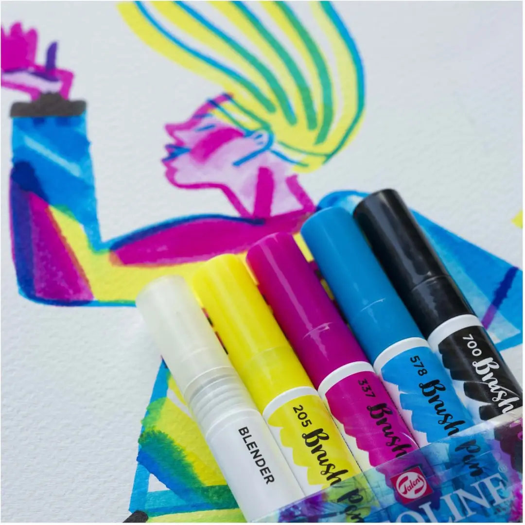 Ecoline Brush Pen Set - 5 Primaire Kleuren