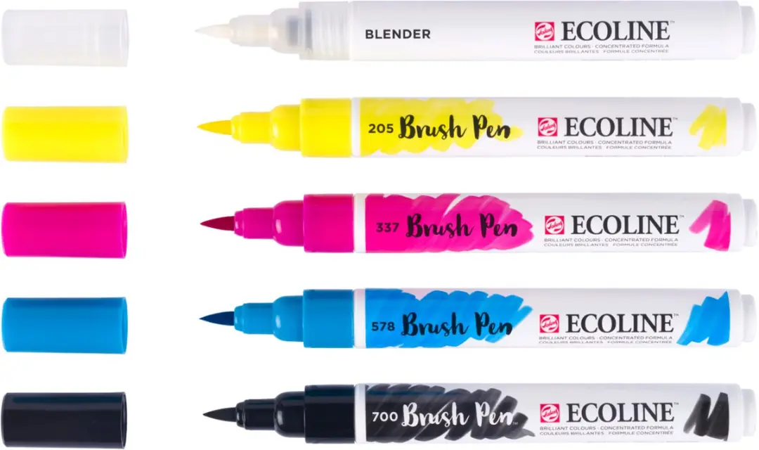 Ecoline Brush Pen Set - 5 Primaire Kleuren