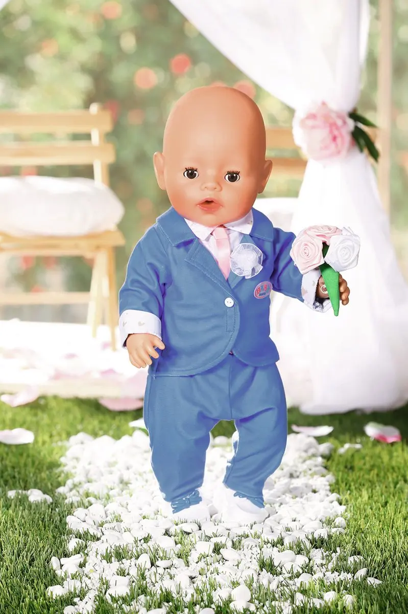 Baby Born Boutique Deluxe Groom 43cm - Blauw/Wit