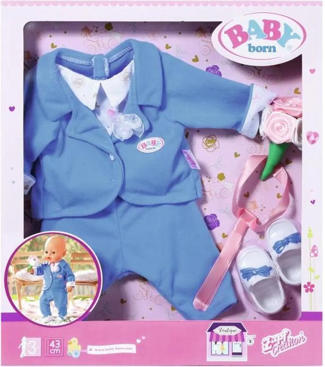 Baby Born Boutique Deluxe Groom 43cm - Blauw/Wit