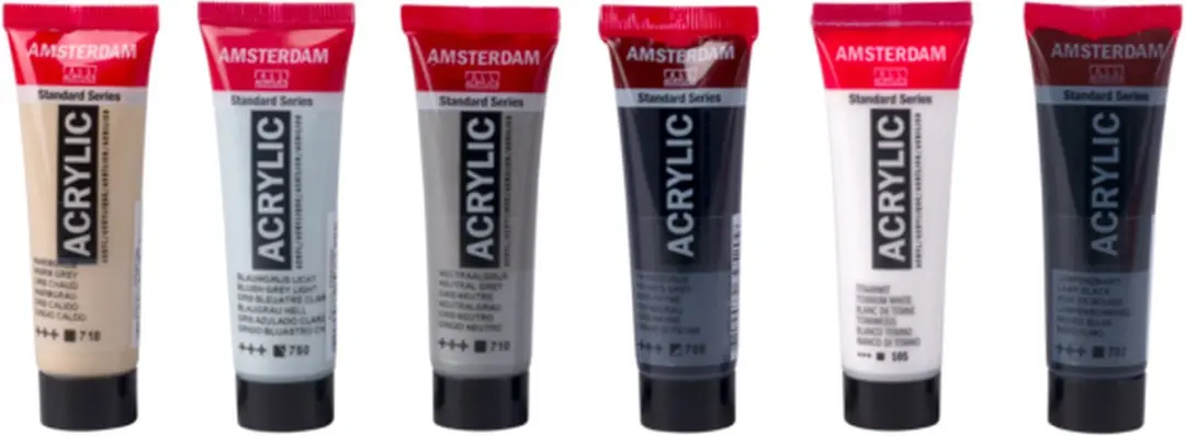 Amsterdam Standard Series Acrylverf Grijstinten - 6x20ml