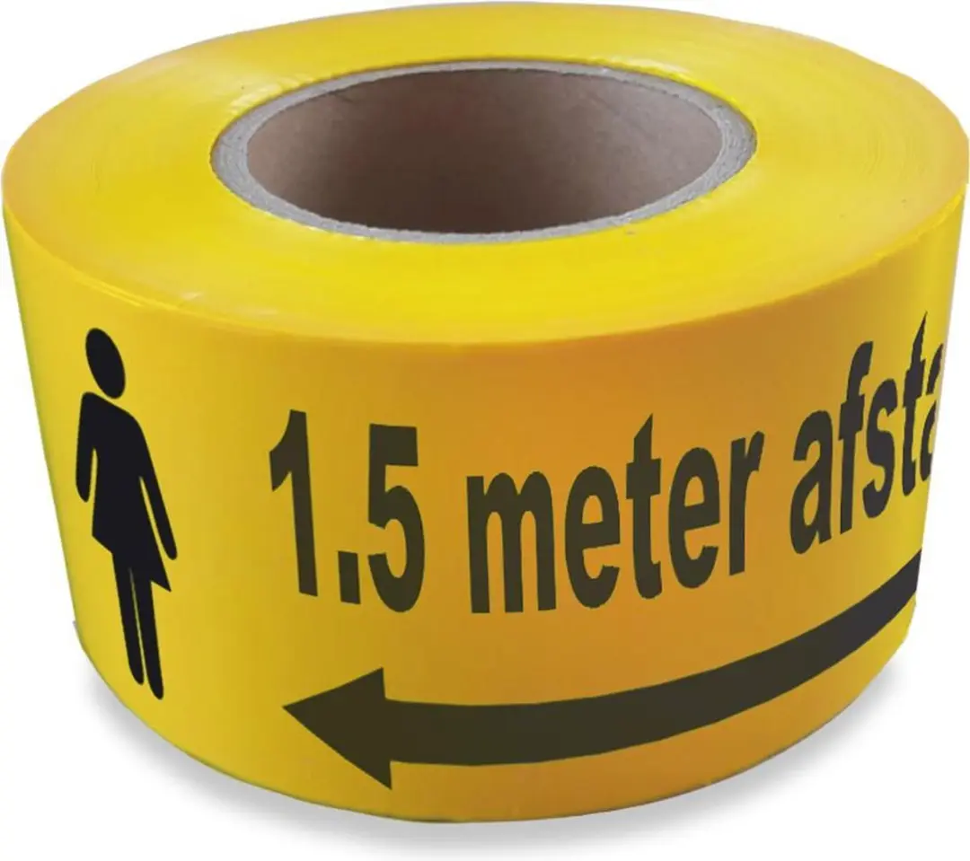 Kortpack Afzetlint 75mm x 250m Geel