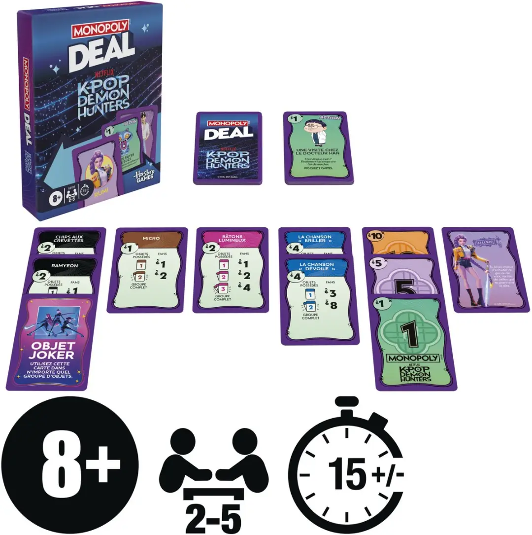 Monopoly Deal KPop Demon Hunters Kaartspel G4498 - Franstalig