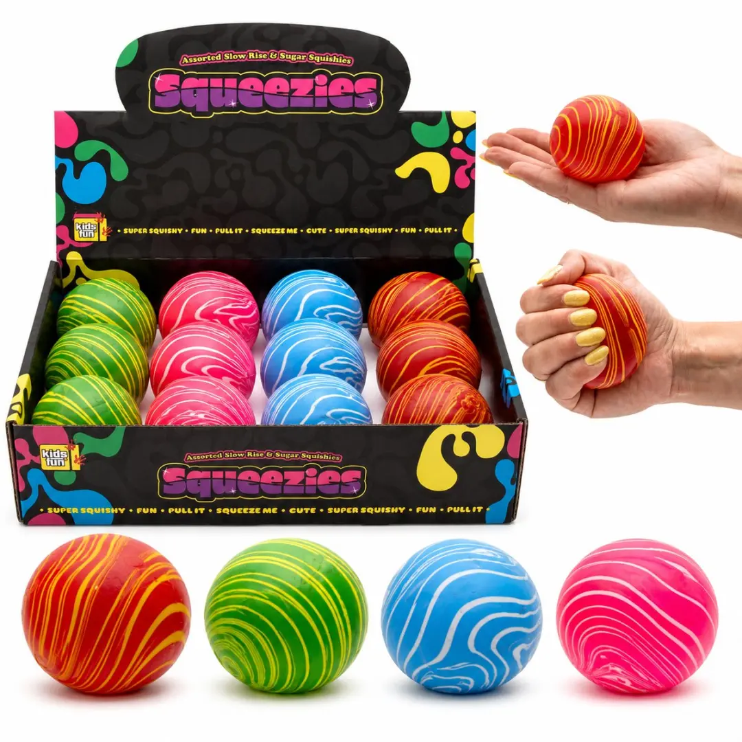 Jono Toys Squishy Ball - Zachte Knijpbal - Langzaam Opkomend - Assortiment