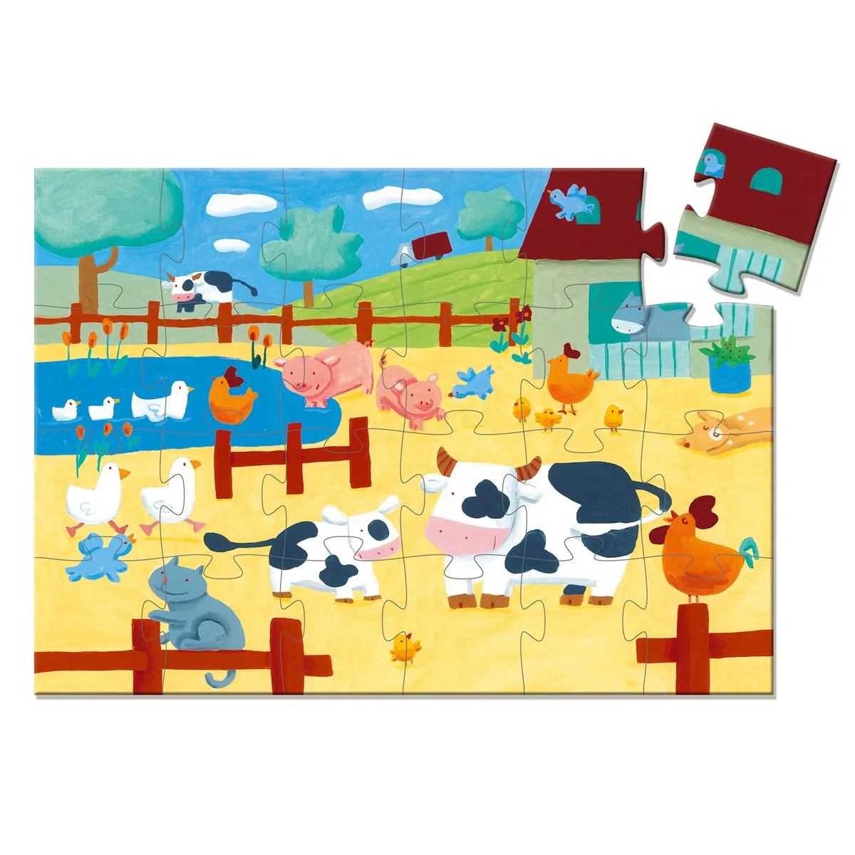 Djeco Puzzel De Koeien Op De Boerderij 24 Stuks - Multicolor