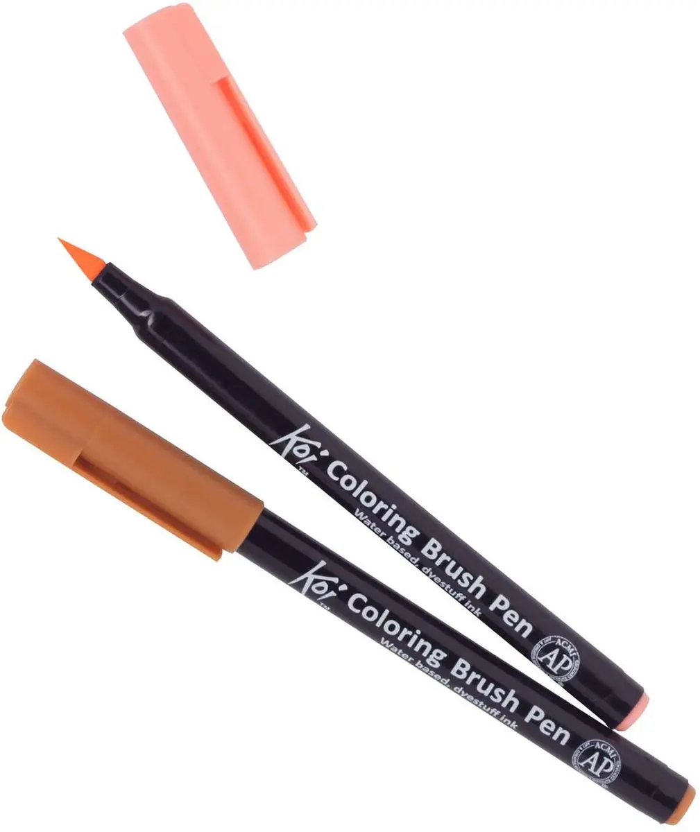 Sakura Manga Koi Colouring Penseel Pens - 6 Stuks Huidtinten