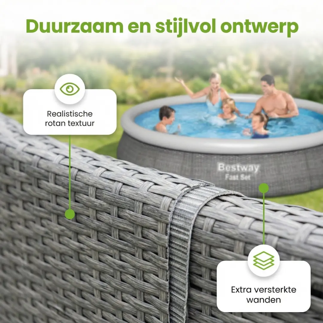Bestway Fast Set Zwembad 396x84cm - 7340L - Grijs