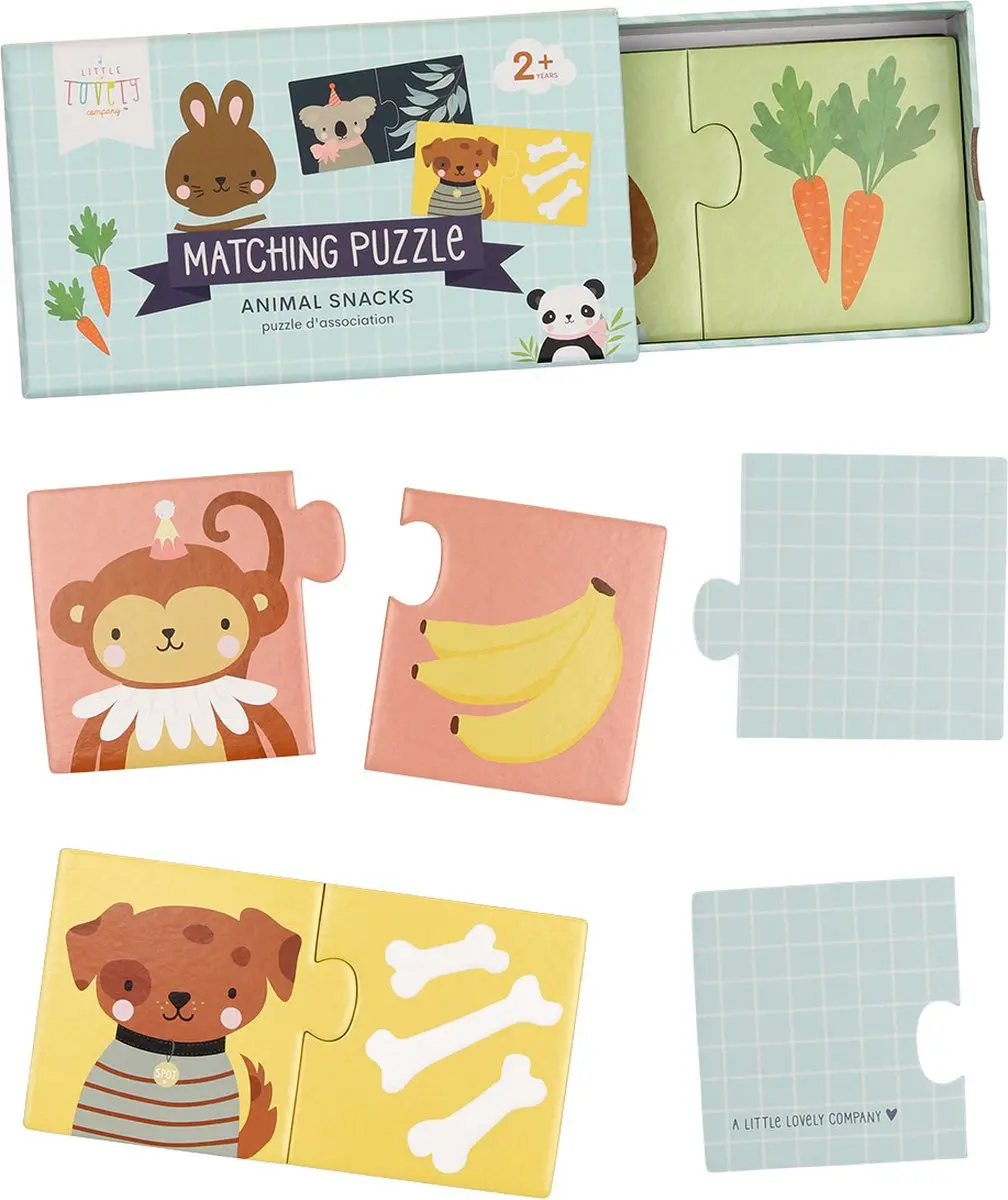 A Little Lovely Company Dierensnacks Combi Puzzel - 20 Stuks - Multicolor