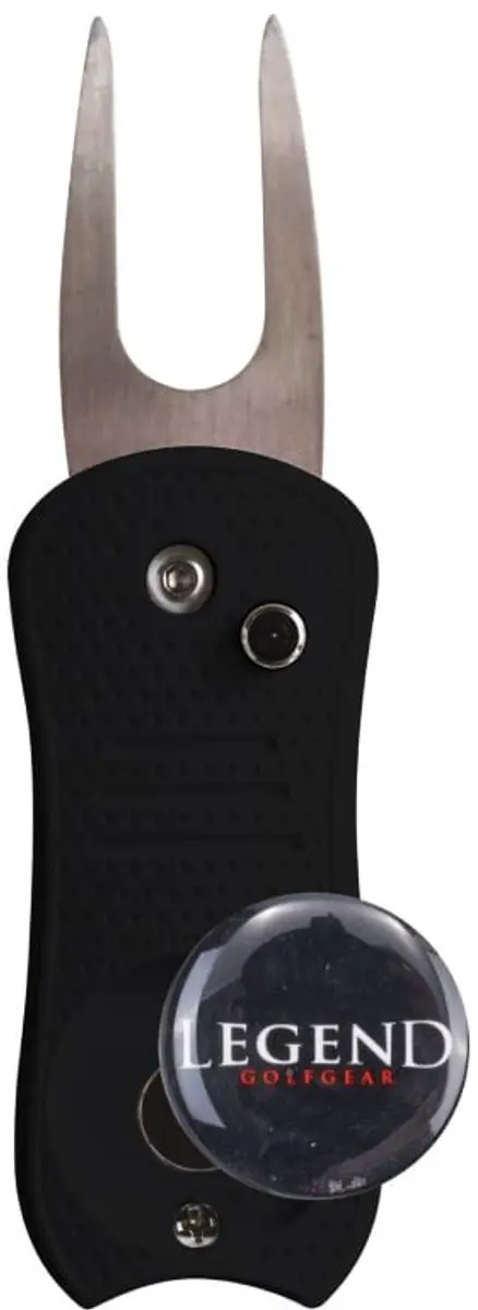 Legend Stiletto Pitchfork met Golfbal Marker - Zwart