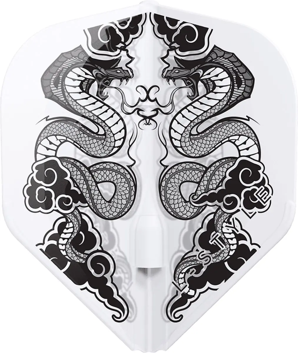 L-Style L1 EZ Jelle Klaasen V7 Dart Flights - 3 Stuks - Wit/Zwart