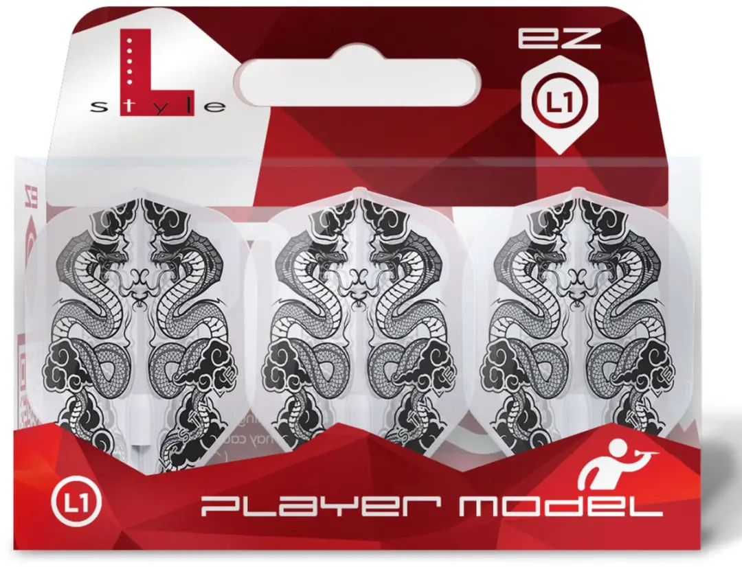 L-Style L1 EZ Jelle Klaasen V7 Dart Flights - 3 Stuks - Wit/Zwart