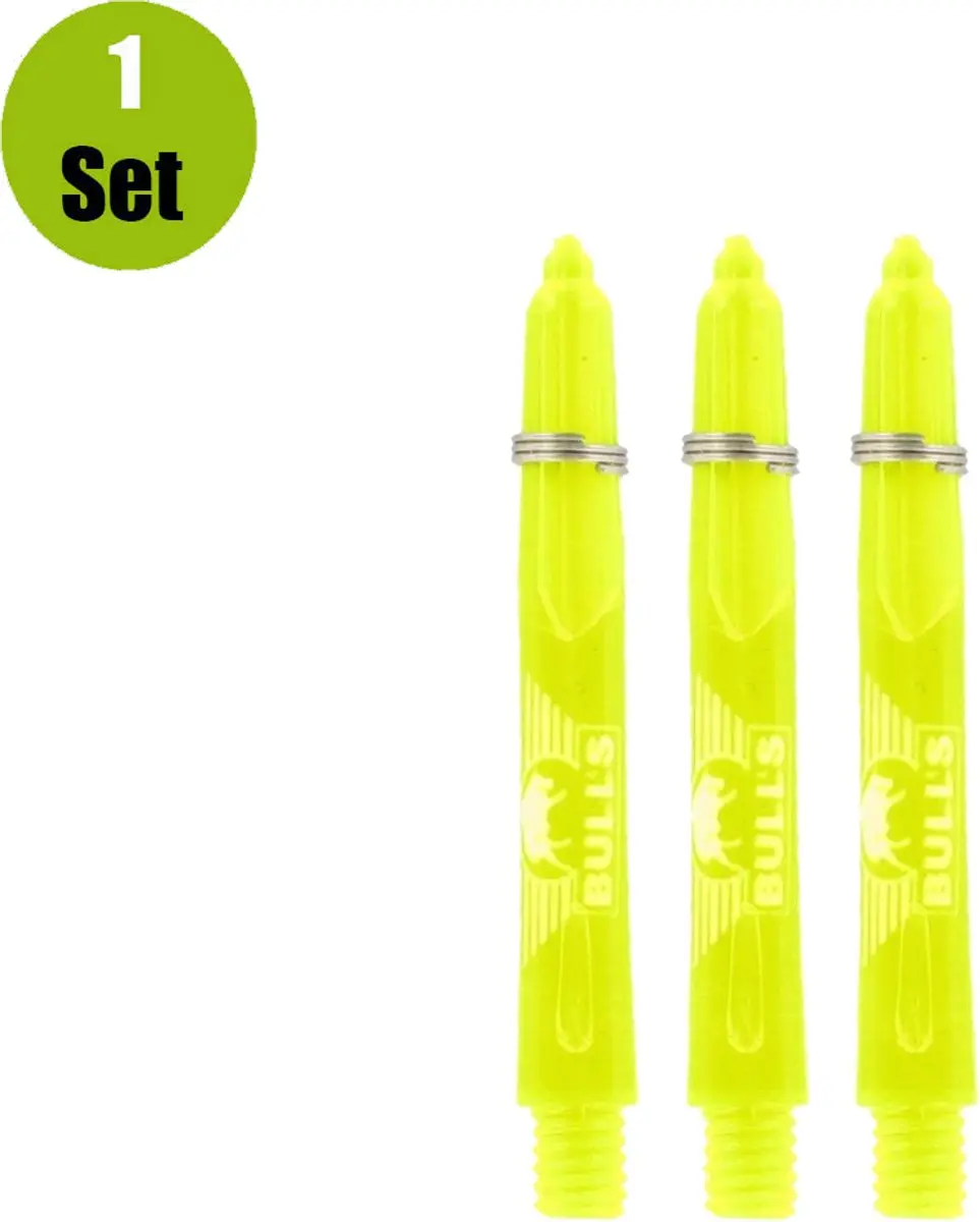 Bull's Nylon Glowlite Geel Dart Shafts BU-55432 - 3 Stuks