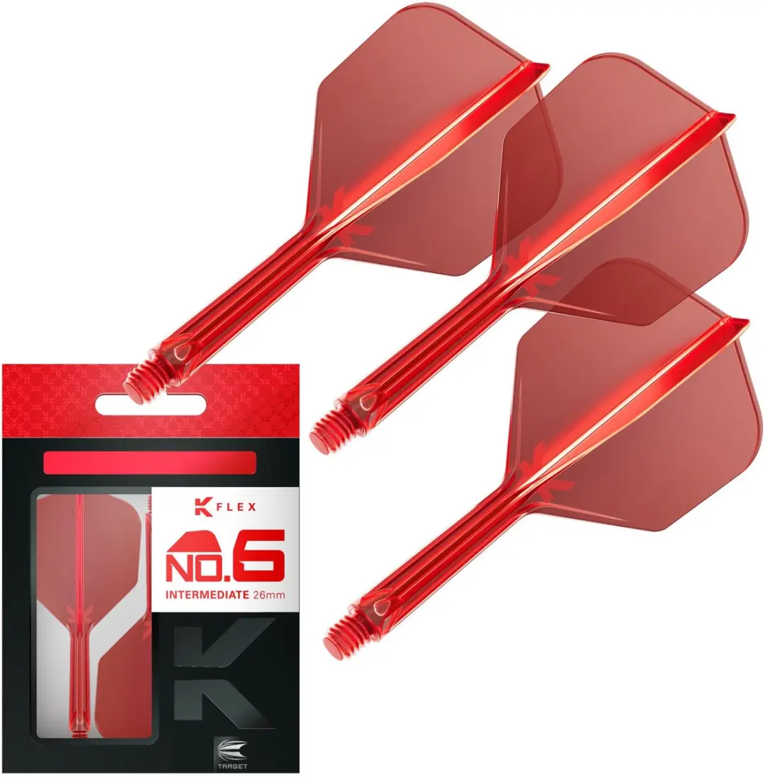 Target K-Flex Red NO6 Dart Flights Intermediate 26mm