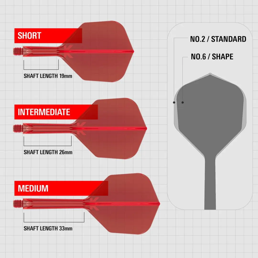 Target K-Flex Red NO6 Dart Flights Intermediate 26mm