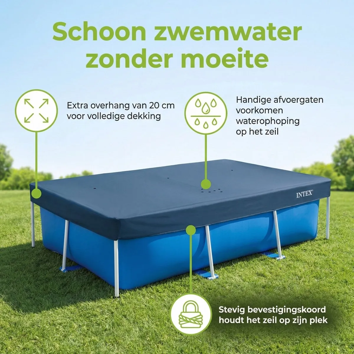 Intex Frame Afdekzeil 260x160cm Blauw - 28036
