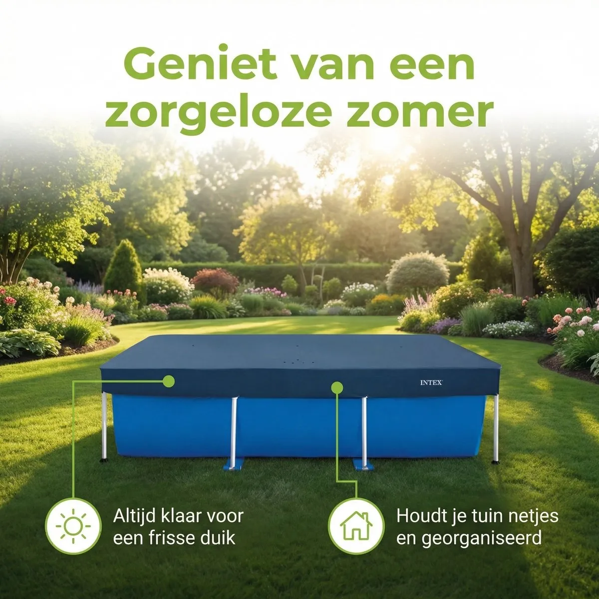 Intex Frame Afdekzeil 260x160cm Blauw - 28036