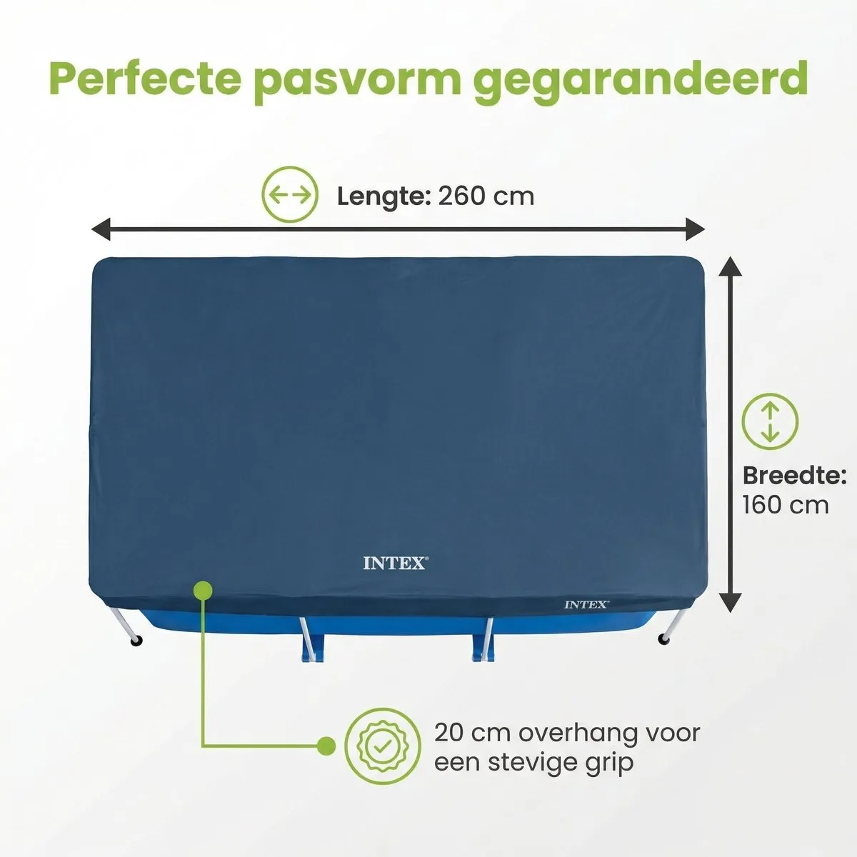 Intex Frame Afdekzeil 260x160cm Blauw - 28036