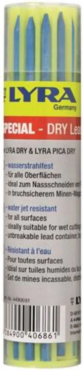 Lyra Dry Stift Watervast - Blauw - 12 Stuks
