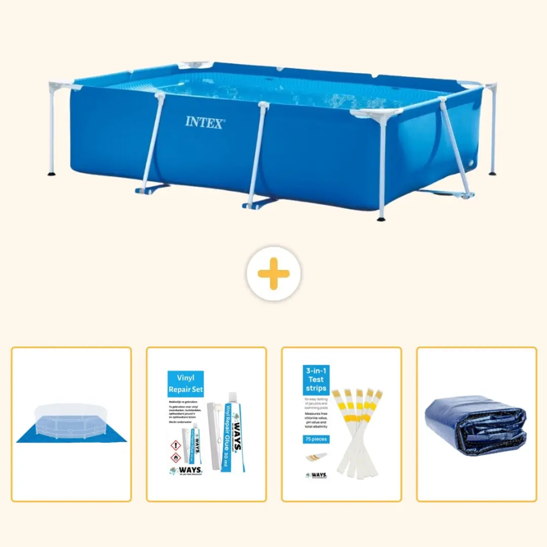 Intex 28271NP-Blauw Rechthoekig Frame Zwembad 260x160x65cm
