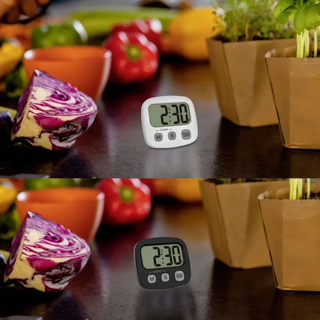 TFA Dostmann 2er Set Digitaal Timer - Stopwatch & Klok - Zwart/Wit