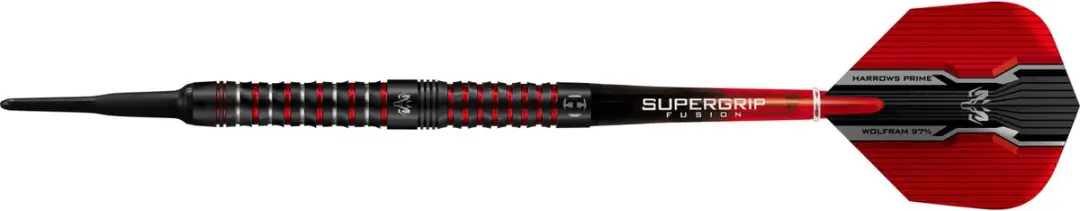 Harrows Wolfram Infinity 22g Tungsten - 3 Stuks - Rood/Zwart