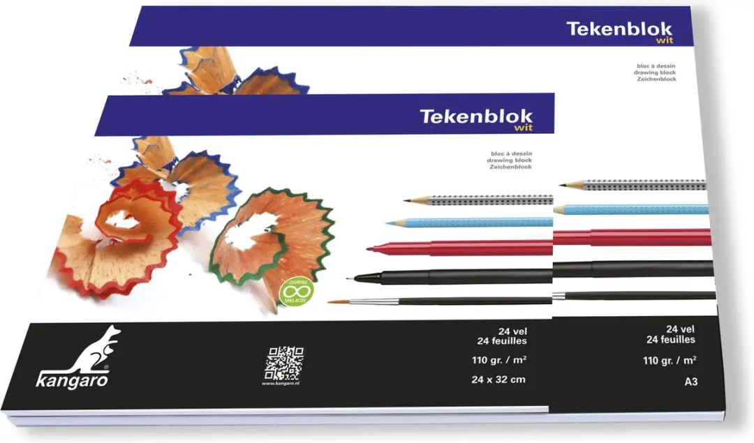 Kangaro K-5587 Tekenblok A3 Wit - 48 Vel
