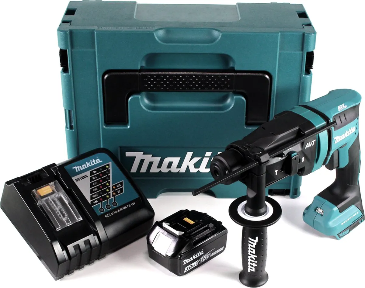 Makita DHR182RF1J Accu-boorhamer 18V SDS-plus - 1,7J - 3,0Ah - met oplader - afbeelding 2 van 5