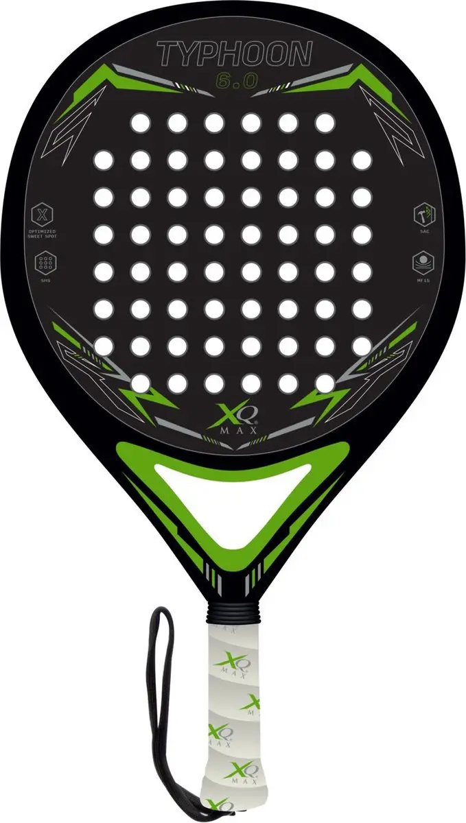 XQMax Typhoon Padelracket - Groen - 3 Stuks (Racket + Tas + Ballen)