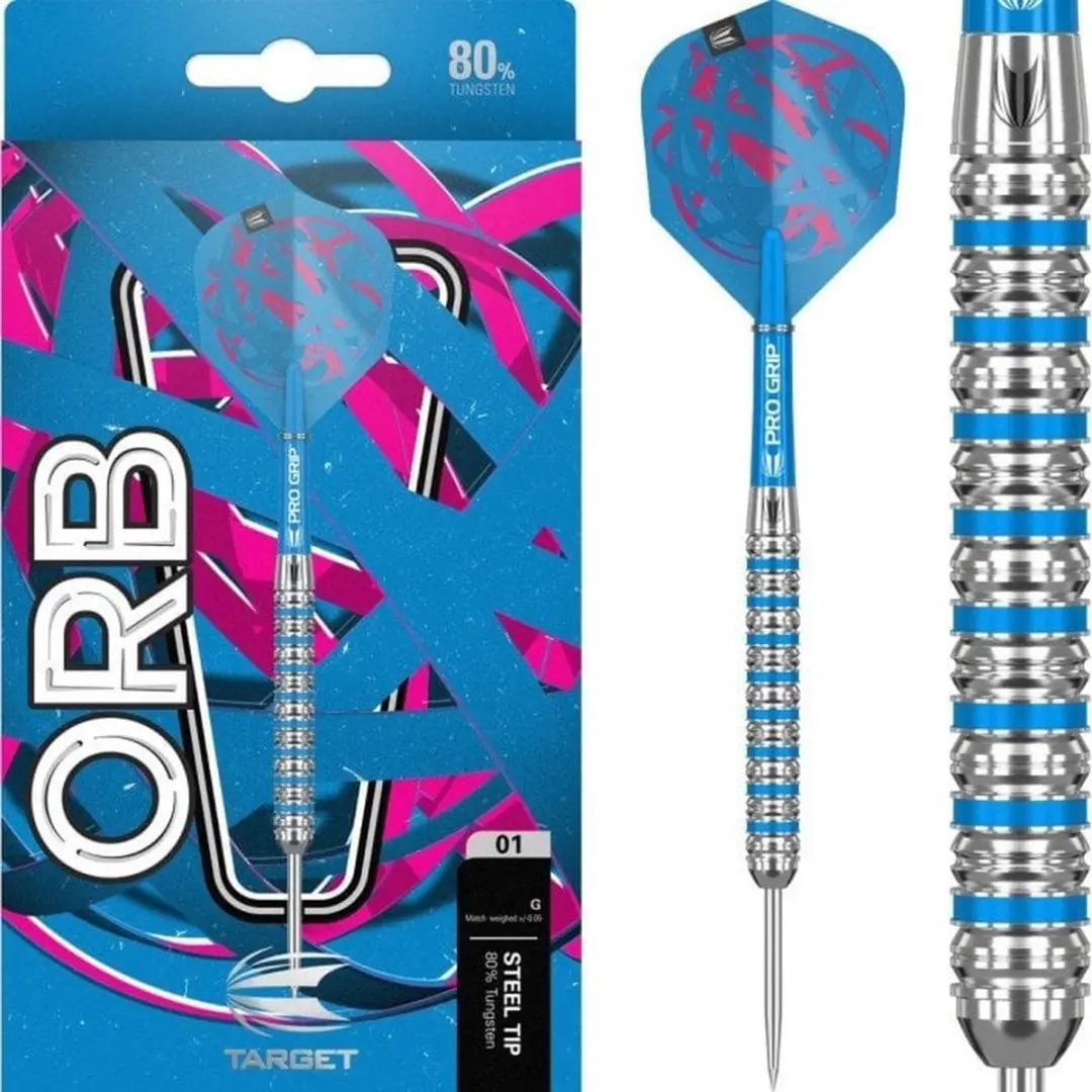 Target ORB 01 Dartpijlen 22g - 3 Stuks - Zilver/Blauw