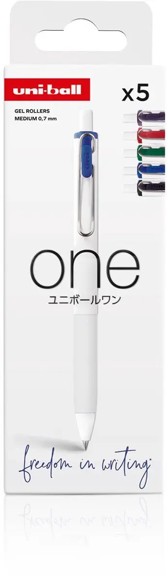 uni-ball One Gelpen Set - 5 Stuks - 0,7mm - Assorti