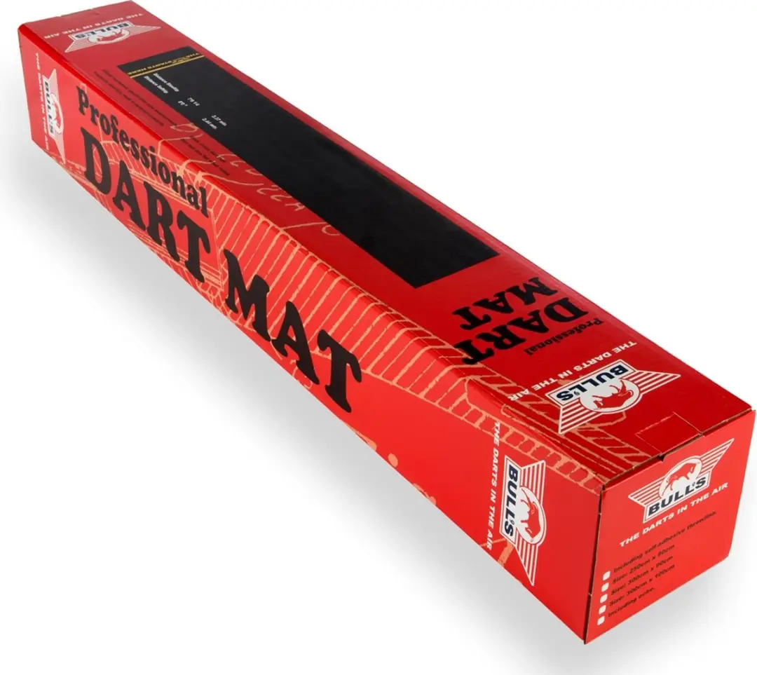 Bull's Dartmat Rubber 300x90cm - inclusief oche - Zwart/Geel